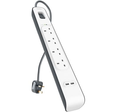 Multiport Extension Belkin BSV401AF2M 4-Way Surge Protection Strip - White
