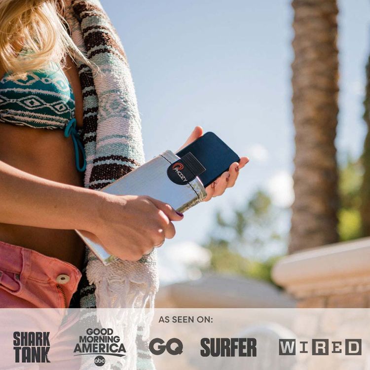 Phoozy XP3 Series Thermal Mobile Phone Case Capsule with Internal Stash Pocket, Insulated Ultra-Slim Weatherproof Pouch, Floating Case Bag, Multi Attachment Strap Silver-Large