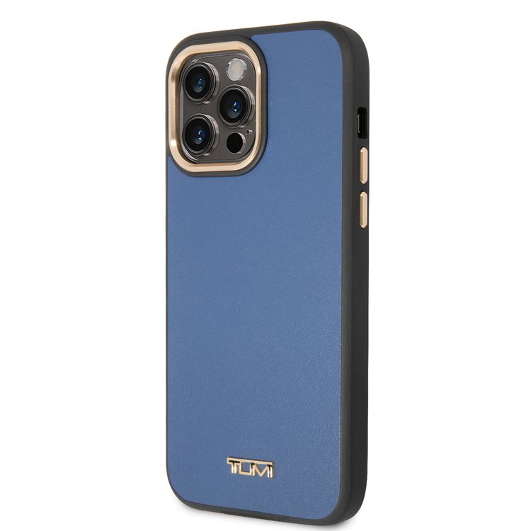 كفر حماية Tumi نسائي من الجلد الناعم لهاتف iPhone 14 Pro Max - أزرق