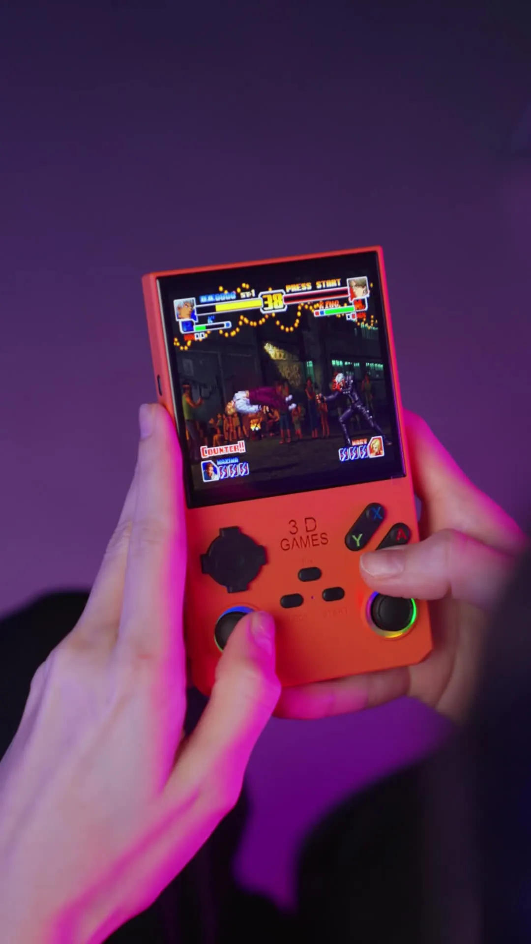 Porodo Gaming 4" Square Display Retro Handheld Game Console, 4000mAh Lithium Polymer Battery, 10 Hours Battery Life, 1GB RAM, Quad-Core Performance, Multi-System Support