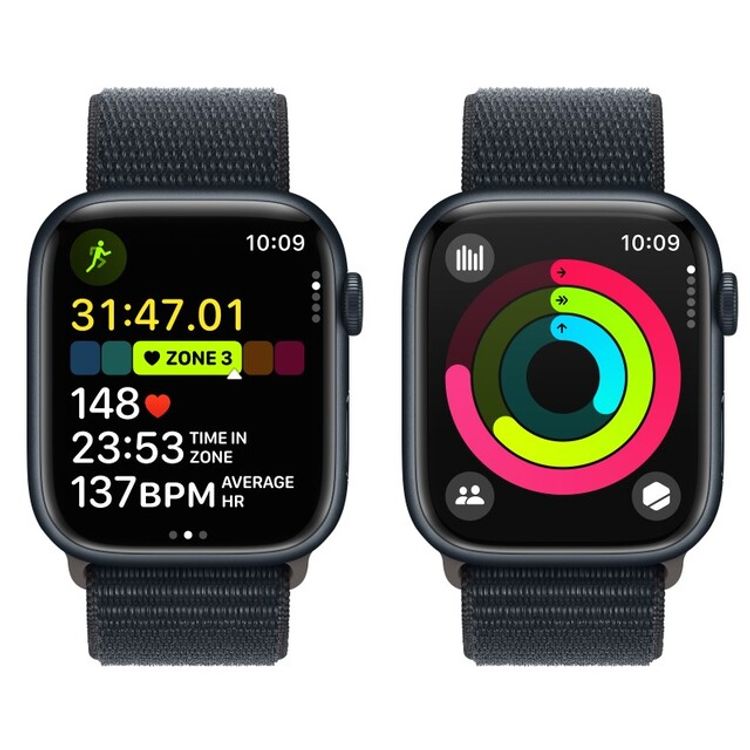 Apple Watch Series 9 [GPS 41mm] with Midnight Aluminum Case & Midnight Sport Loop