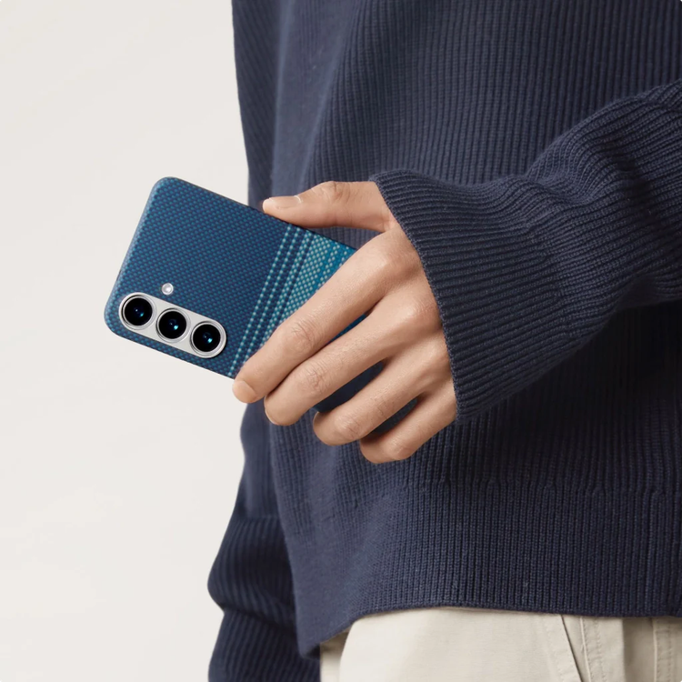 Pitaka Aries Tactile Woven Case for Samsung Galaxy S25 Plus, 6.7-inch, Incredibly Slim and Light, Fusion Weaving - Moonrise