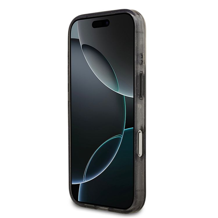 Karl Lagerfeld MagSafe IML Glitter & KL Repeated Case with Karl & Choupette for iPhone 17 Pro Max, Slim Profile, Drop Protection, Easy Snap-On, Sustainable Packaging, Comfortable Grip, Lightweight Design - Black