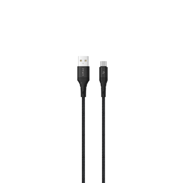 Pawa Nylon Braided 3A Data & Quick Charging Type-C Cable 1.2m/4ft - Black