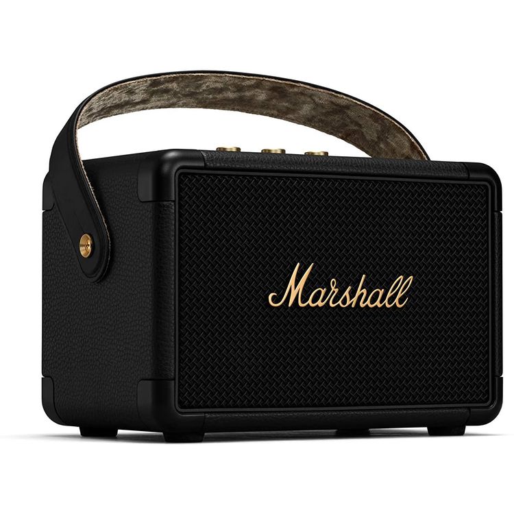 Marshall Kilburn II  Bluetooth Wireless Stereo Speaker, Integrated Rechargeable Lithium-ion Battery, Bluetooth 5.0,  2.5 Hours Charging Time, IPX2 - Black / Brass