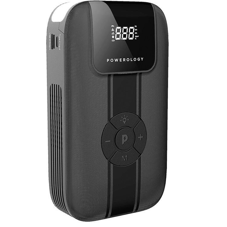 Powerology Jump Starter with Air Compressor - Black