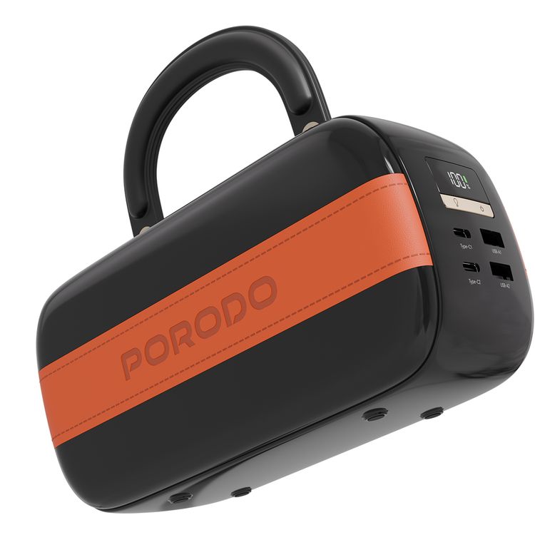 باور بانك بورودو سواي 60000 مللي أمبير ساعة مع إضاءة LED مدمجة، مخرج PD 22.5 واط USB-C مزدوج، مخرج QC 100 واط USB-A مزدوج، إضاءة LED مدمجة، مقبض أنيق