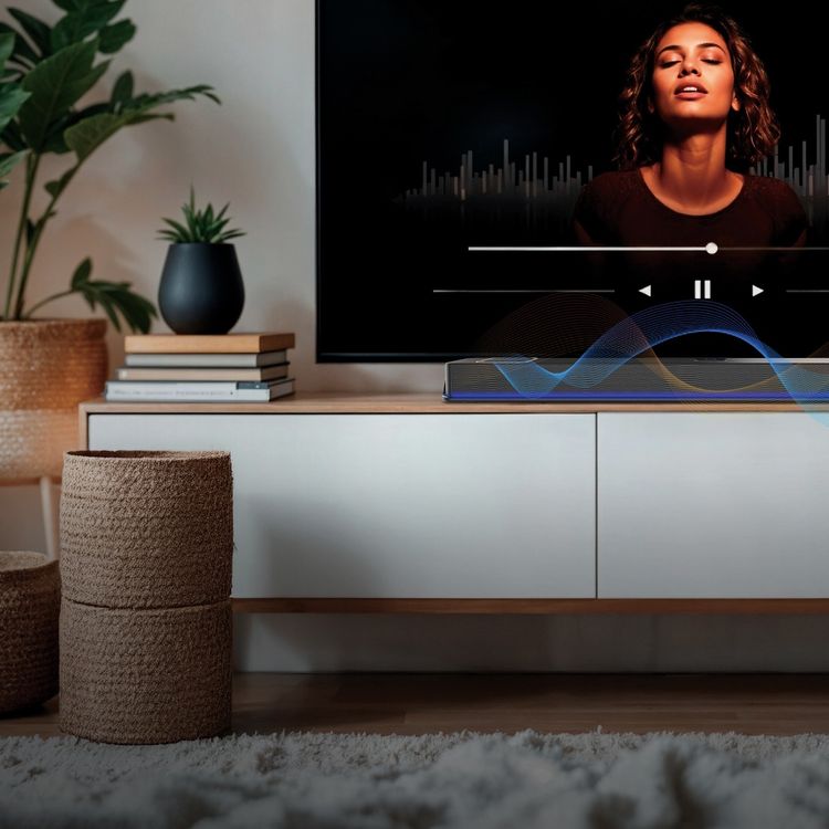 Green Lion Audionix Home Soundbar with Ambient Lighting, 360° Audio, Remote Control, Low Distorion, 120W Rated Power, 10 m Transmission Range - Black 