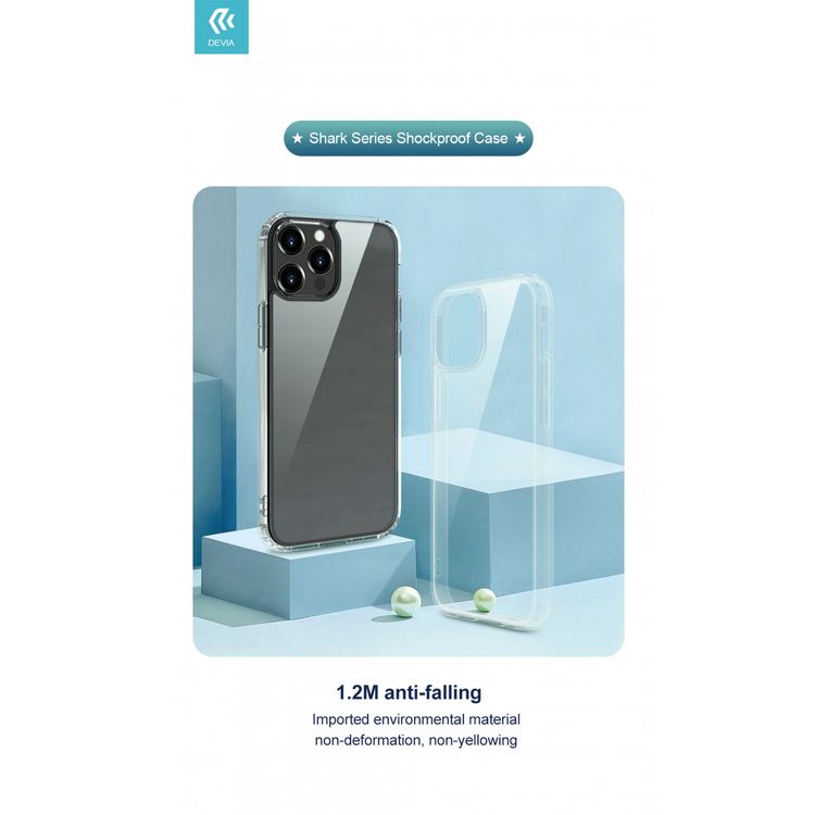 Devia Shark Series Shockproof Case for iPhone 13 ( 6.1" ) - Crystal Clear