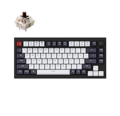 Keychron Q1 QMK Gateron Phantom Mechanical Keyboard with Knob, RGB, Brown Switch &  Custom Hot-swappable | Ergonomic Design Gaming Keyboard - Carbon Black