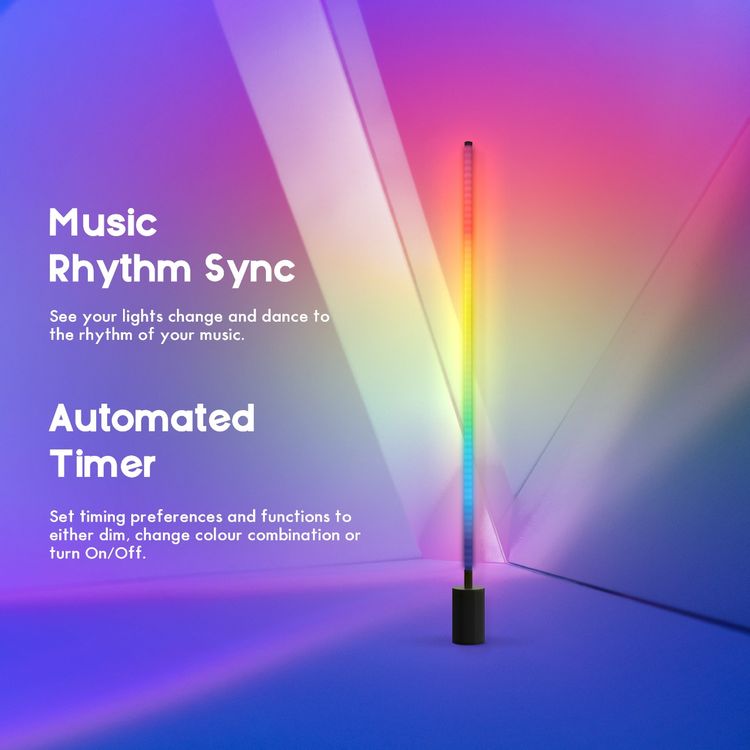 مصباح أرضي ذكي LED Porodo Brite RGB بقوة 18 وات - أسود