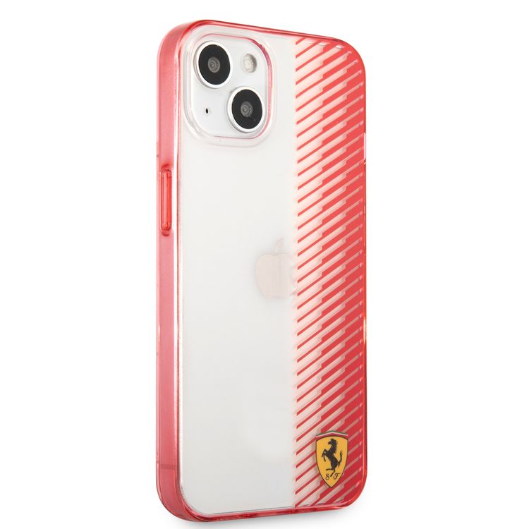CG MOBILE Ferrari Transparent Hard Case Gradient Print Logo Compatible for iPhone 13 Mini (5.4") Scratches Resistant, Easy Access to All Ports