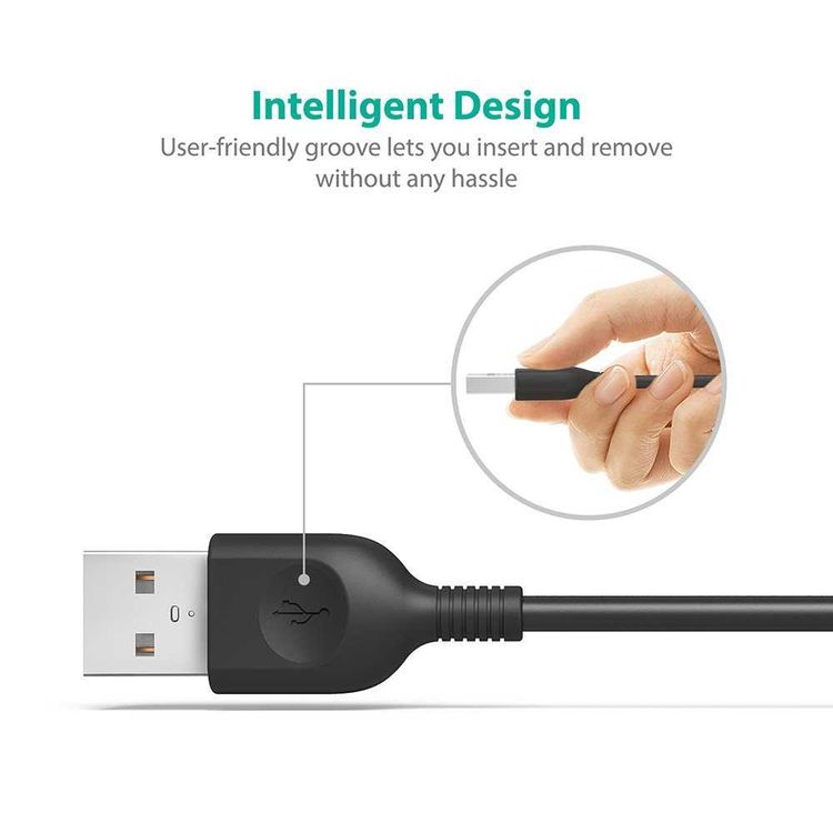 RAVPower 2 Pack Cable Compatible for iPhone Lightning Devices - Soft & Fire-Resistant TPE Connector - Fast Charging Cord - Long Lasting Durable Cable - Black