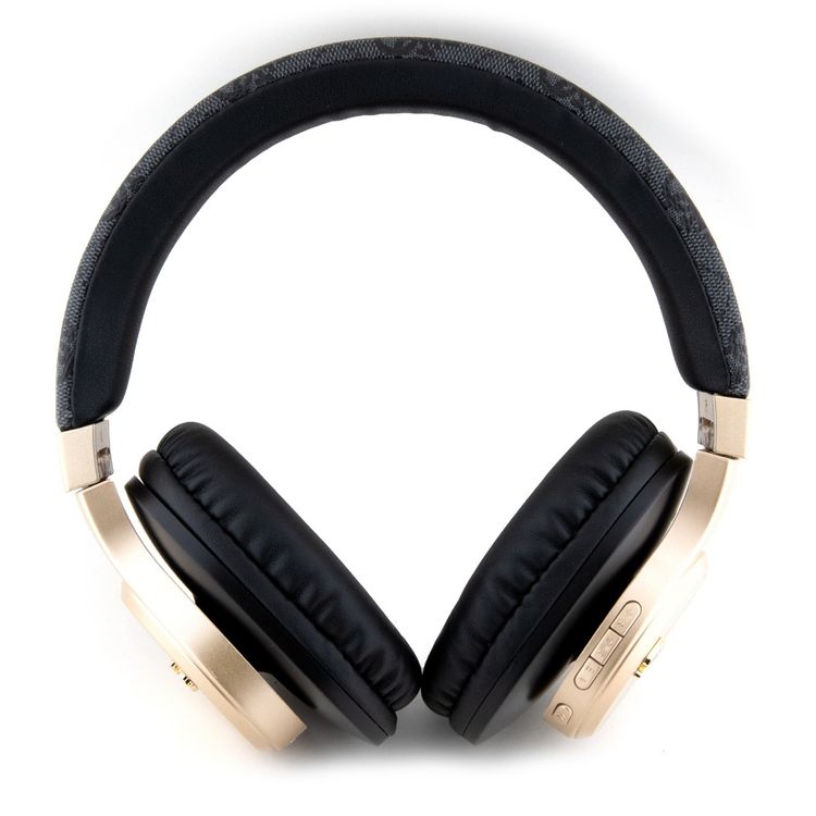 Guess Bluetooth Headphone Sound 4G Leather With Script Metal Logo - Black - Over-Ear