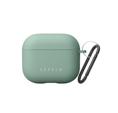 ليڤيلو حافظة سيليكون هجينة لسماعات AirPods 3 مع خطاف معدني، مضادة للصدمات، تصميم هجين، خفيفة الوزن ورفيعة - أخضر