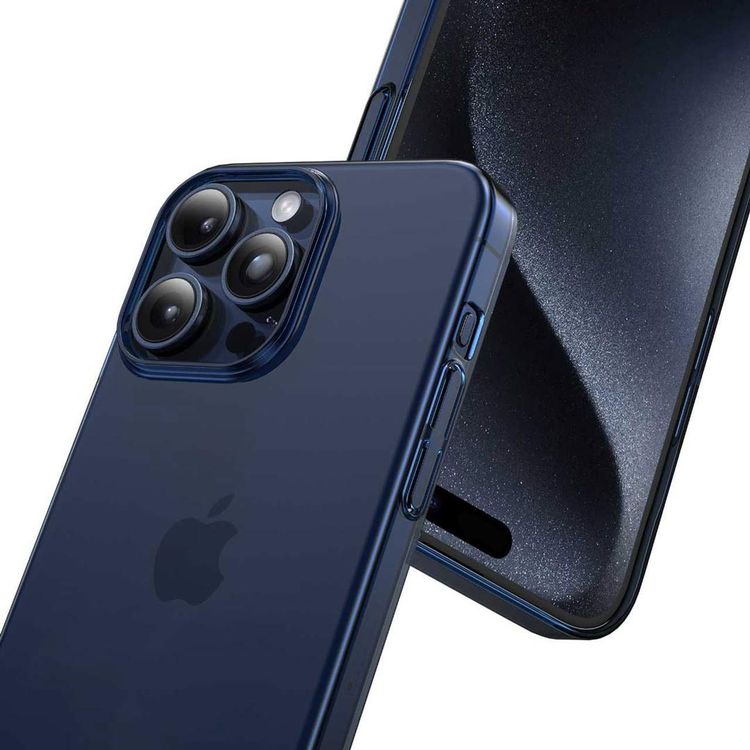 Green Lion Delgado PC Case for iPhone 15 Pro Max, High-Quality PC Material, Anti-Scratch & Drop-Resistant, Slim Design, Anti-Fingerprint, HD Clarity, Anti-Yellowing, Precise Cutouts - Blue