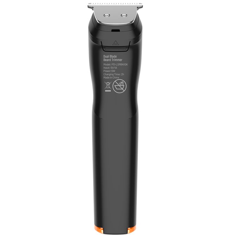 Porodo Lifestyle Multipurpose Beard Trimmer with Up to 120 Minutes Working Time, Stainless Steel Blade Material, 600mAh Battery Capacity, Digital Display, Wide T-Blade - Black