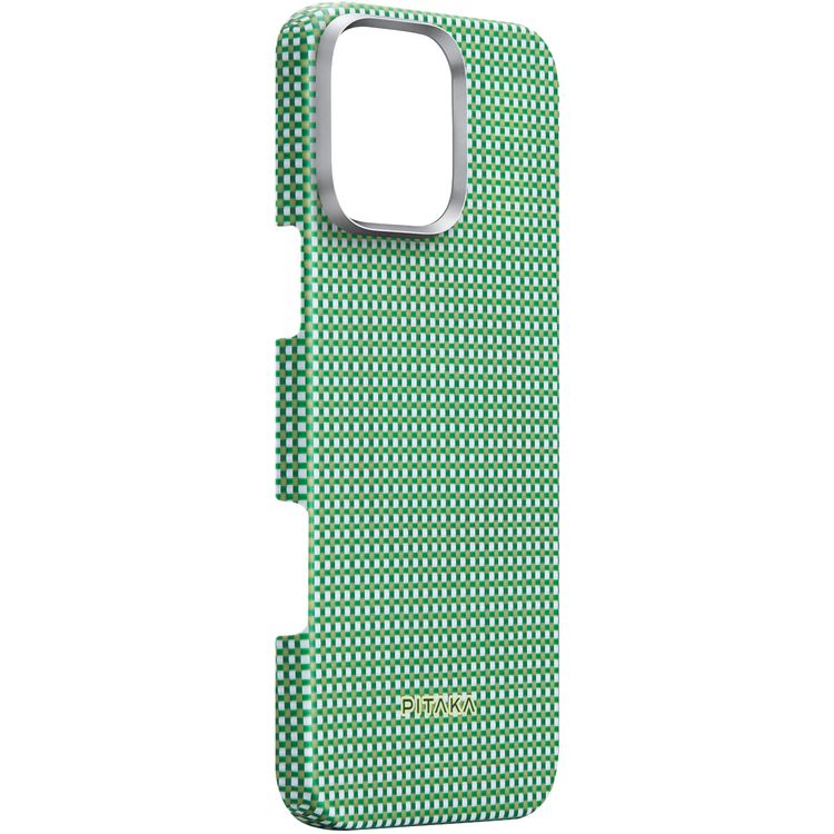 Pitaka Ultra Slim Case for iPhone 16 Pro Max, Compatible with MagSafe, 3D Grip Textured, Raised Camera Lip - Forest Green