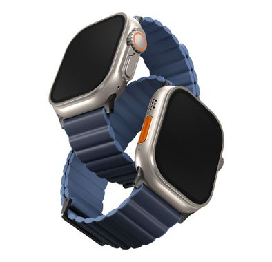 Uniq Revix Premium Edition Reversible Magnetic Strap for Apple Watch-Prussian/Mist Blue