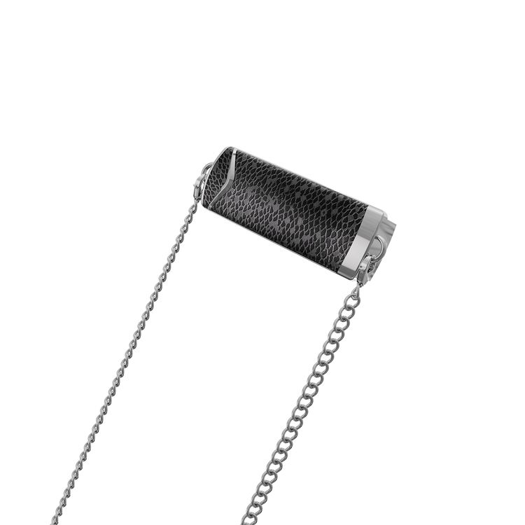 Levelo Lana Crossbody Chain Back Clip Phone Holder with Aluminum Material, 1.2m Chain Length, Anti-Corrosion Chain, Universal Compatibility - Black