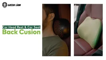 Shop Green Lion Car Seat Back Cushion in UAE | Premium Quality - Black | (GNSETCUSNBK)