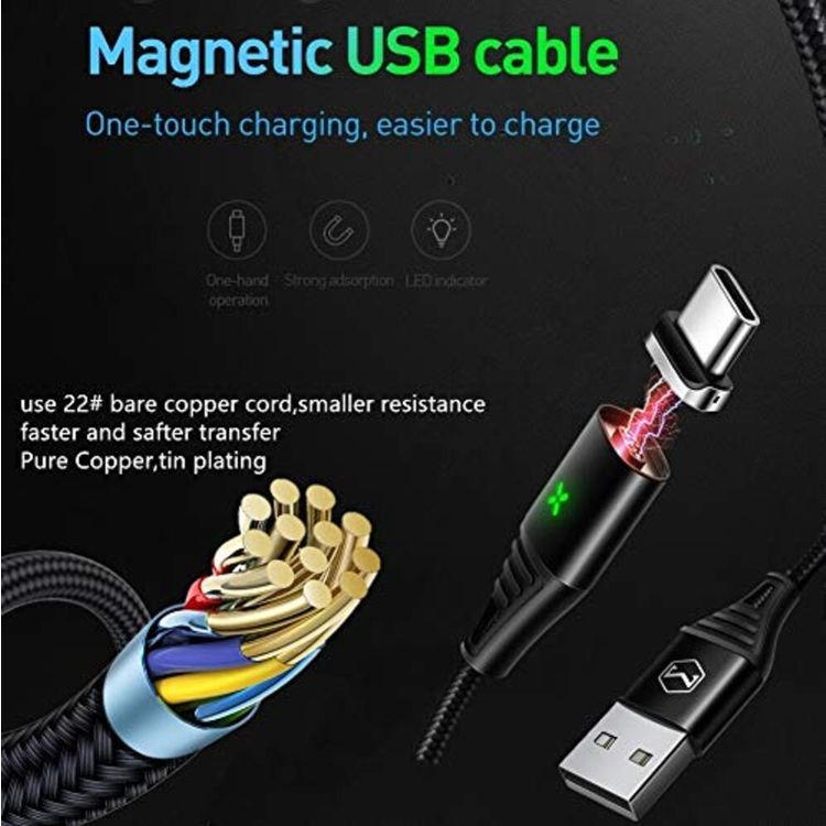 Mcdodo CA-6440-BK Magnetic Type-C Data Cable 1.2m - Black