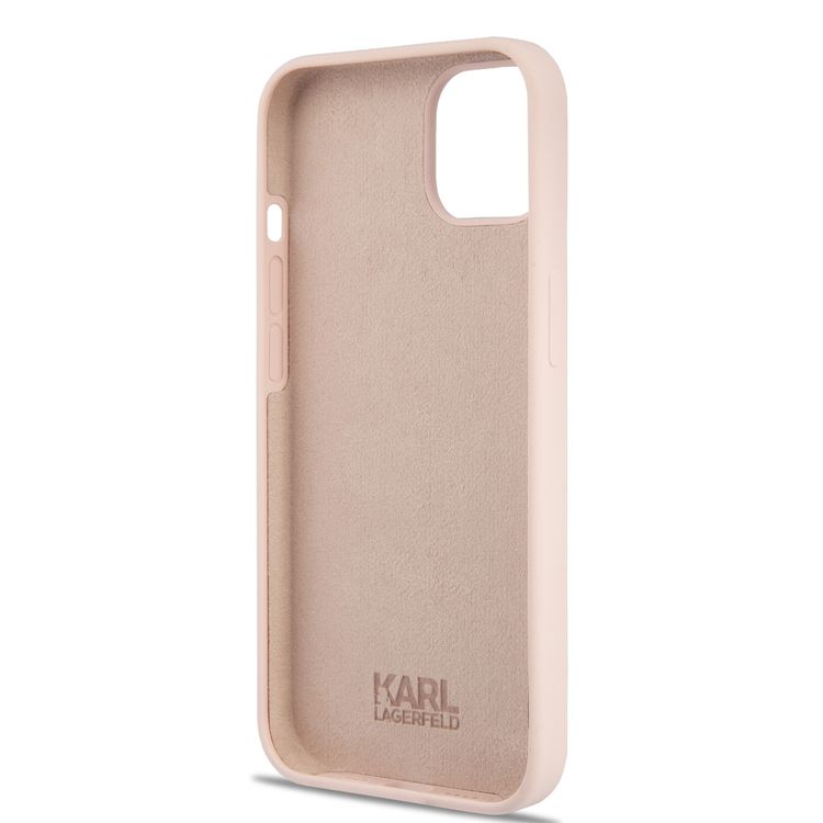 CG MOBILE Karl Lagerfeld Liquid Silicone Case Choupette Head Compatible for iPhone 13 (6.1") Easy Access to All Ports, Anti-Scratch, Shock Absorption