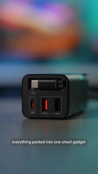 Powerology Desktop Charging Station in UAE | AC Sockets - PD 70W -  Laptop Charger | Black Color | (PWCUQC040)