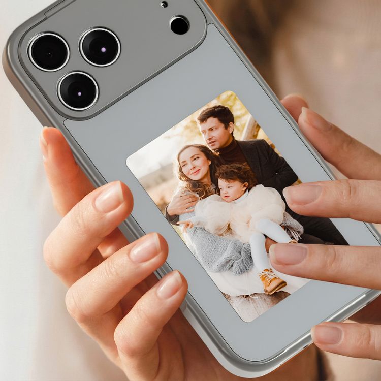 Green Lion Smart E-Ink Case for iPhone 17 Pro with MagSafe Compatibility, 4" Custom Display, 4-Color Display Colors, 528 × 768 Resolution, AI Instant Image Casting, Passive NFC Powered, 8 Seconds Fast Refresh, Smart App with AI, Raised Camera Bezel, Battery-Free Operation - Gray