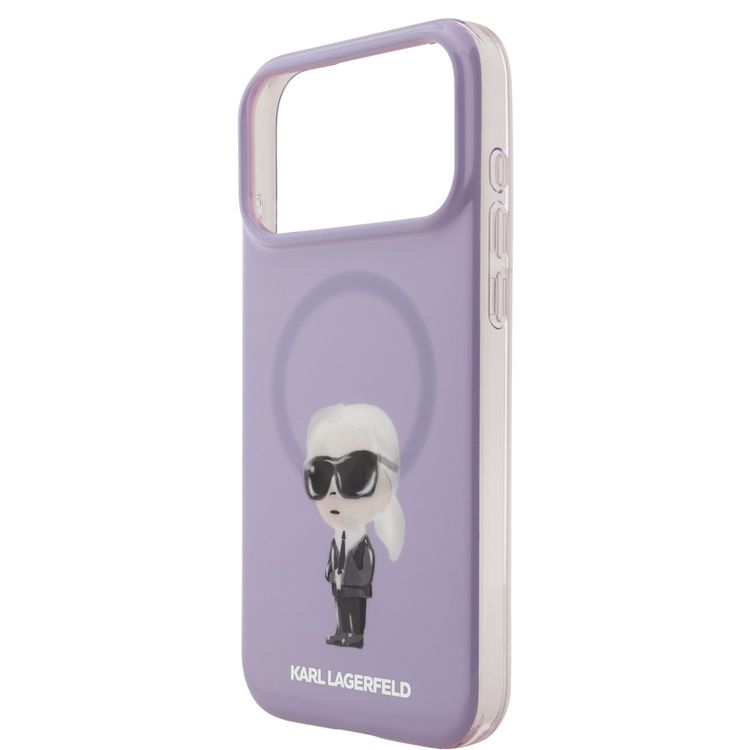 Karl Lagerfeld MagSafe IML Case with Aquarelle Karl Head for iPhone 17 Pro Max, Drop Protection, Slim Profile & Lightweight Design, Easy Snap-On, Comfortable Grip, Sustainable Packaging - Purple