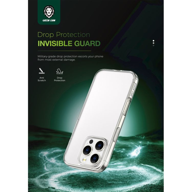  Green Lion iPhone 15 for Crystal Clear Case, Anti-Microbial Protection, Military-level Protection, Precise Cutouts, TPU Case Material, Scratch and Damage Protection - Clear