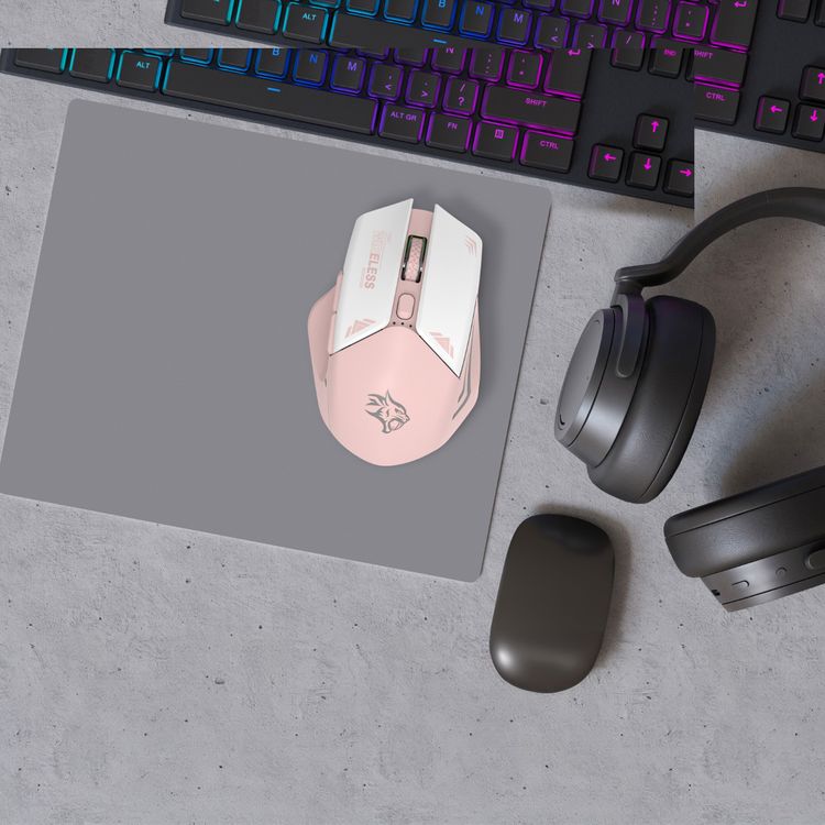 Porodo Gaming Wireless Mouse, 3 Levels DPI, 10m Wireless Range, Power Saving Technology, Mac & Windows Compatible - Pink