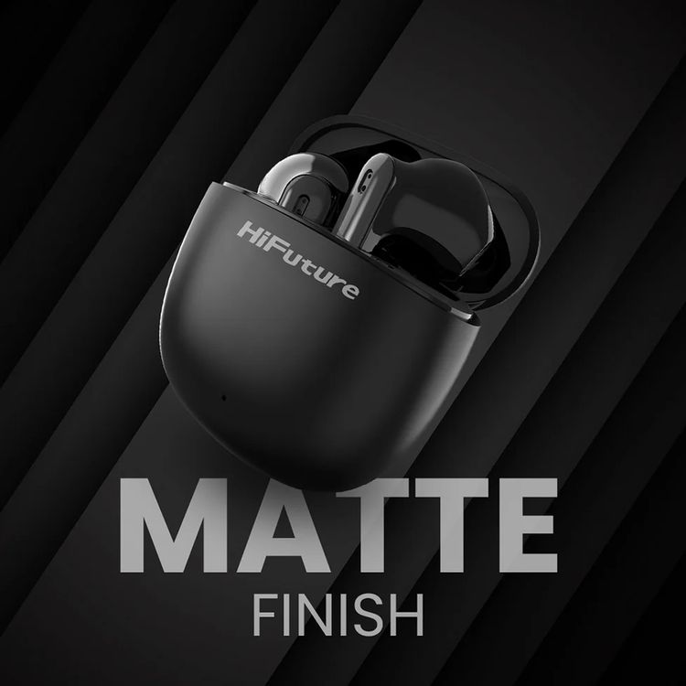 HiFuture ColorBuds 2 with Smart Touch Controls, Up to 20 Hours Play Time, Light & Perfect Fit, Superior Talking Quality, Stable Connection, Matte Finish, Soft Bass Sound - Black