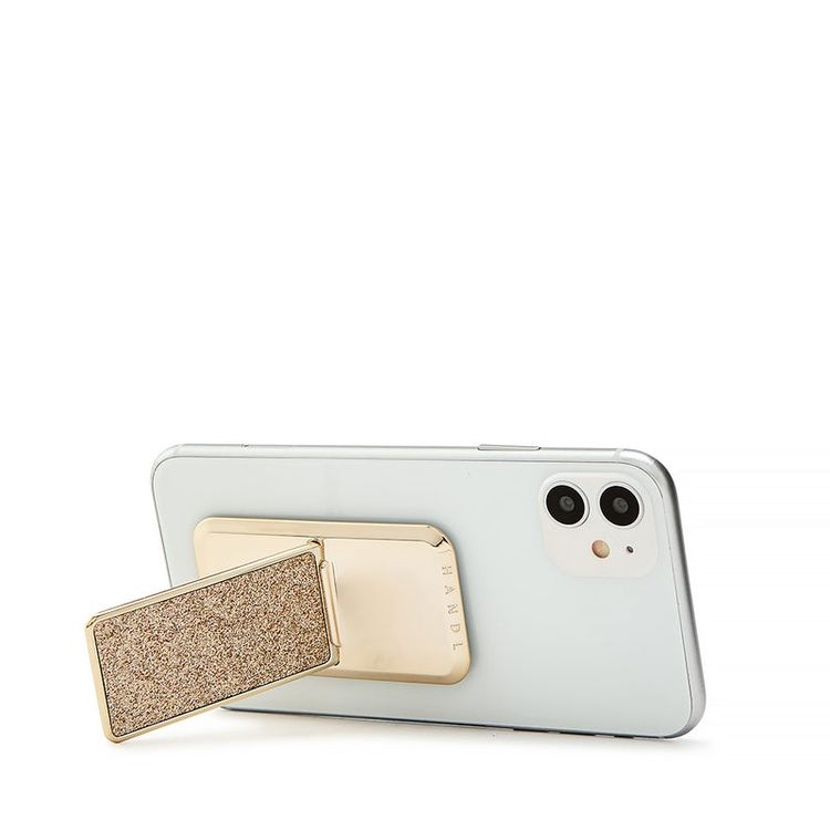 Handl Smoothe Glitter Mobile Stand Phone Grip with Popl - Champagne Gold