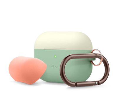 Elago Duo Hang Case for Apple Airpods Pro - Top-Classic White / Peach, Bottom-Pastel Green