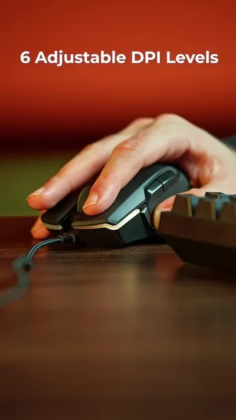 Porodo 12800 DPI Gaming Wired Mouse with 9 Programmable Keys in UAE | 13 Modes RGB Light - Black | (PDX320)