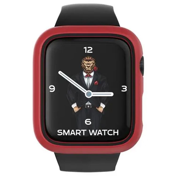 Green Lion Stylin Guard Pro Case for Apple Watch 44mm with 360° Protection, Bubble Free, Scratch Proof, Water Resistant Material, Ultra-thin Double Layer, Hallow Back Design - Red