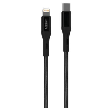 Green Lion Charging Cable, Braided Type-C Cable to Lightning Cable 2A 1.2m, Fast Charging Cord, Ultra-Fast Sync Charge Cable, Over-Current Protection, Data Cable