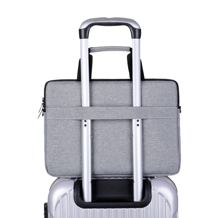 Green Lion Pulito Shockproof Laptop Bag 15.6" Slim Briefcase Handle Bag, Adjustable Shoulder Strap, Protective Laptop Carrying Case for Business, Travel, Casual & School - Gray