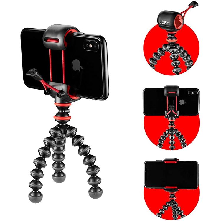 JOBY JB01571-BWW GorillaPod Starter Kit, Flexible Mini Tripod with Universal Smartphone Clamp, GoPro and Torch Mount Up to 325 g Payload - Black