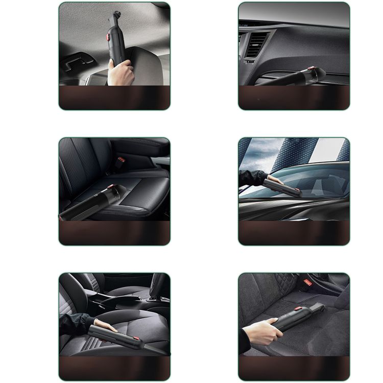 Green Portable Cordless Car Vacuum Cleaner 65W 100mL, Super Strong Suction 6000PA, Compact & Lightweight Mini Handheld Vacuum Cleaner