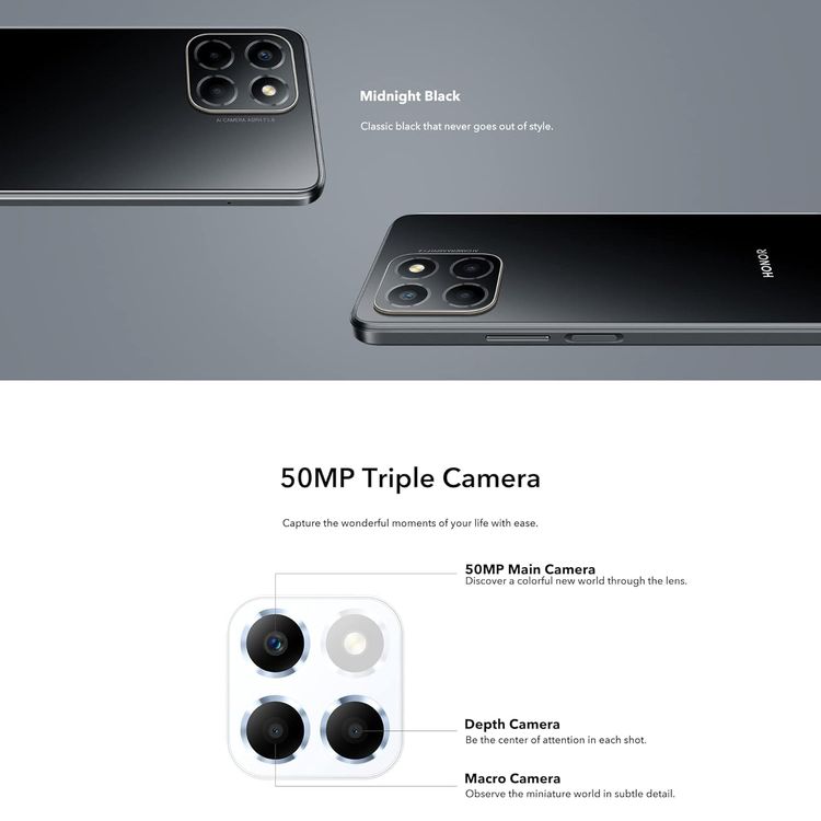 Honor X6 Dual SIM- UAE Version (Midnight Black) - 4GB RAM 64GB 4G