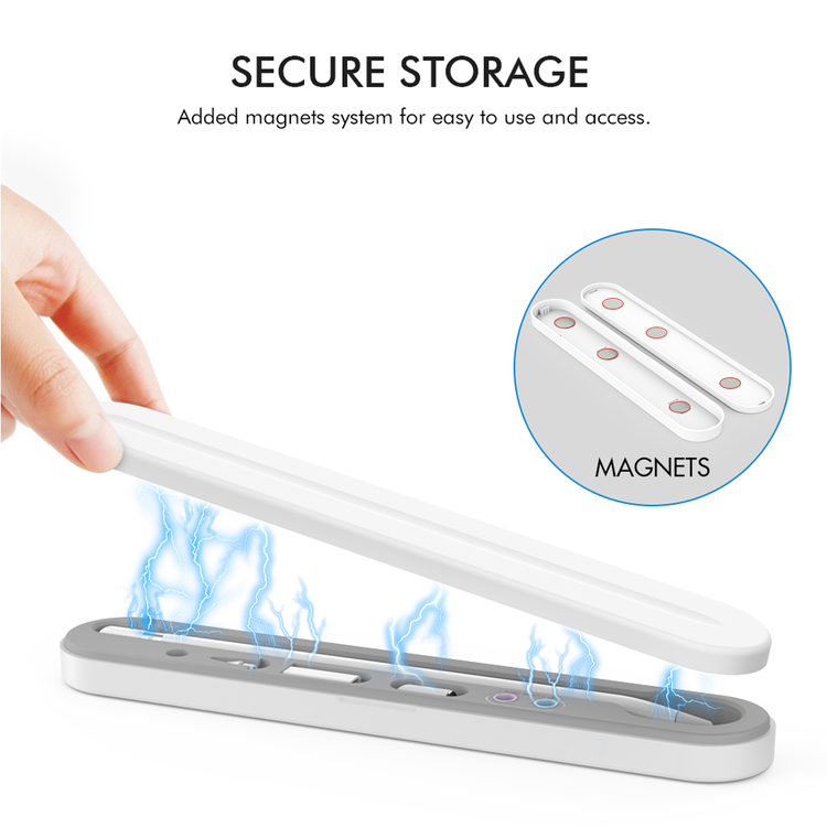 Ahastyle ABS Storage Box With Magnetic, Compatible with Apple Pencil 1&2 - Grey