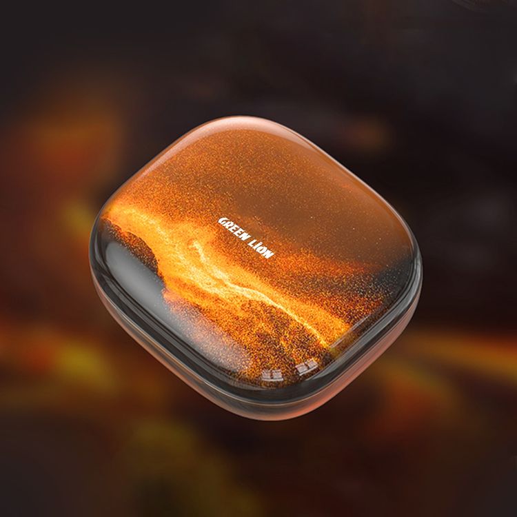 Green Lion CATANIA Open-Ear Earbuds with Smart Touch Control, Dual-Mic ENC, Type-C Charging, IPX5 Water Resistance Level, Open-Ear Comfort, Liquid Sand Design - Orange