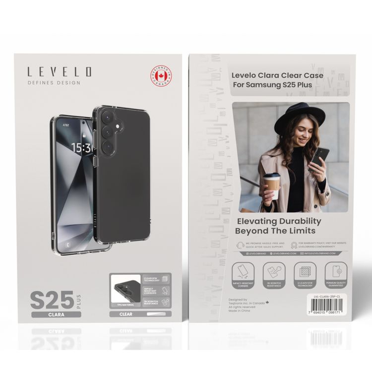 Levelo Clara Clear Case for Samsung Galaxy S25 Plus, TPU Material, Impact-Resistant Corners, Clearview Technology, Scratch-Resistant, Premium Quality Guaranteed - Clear