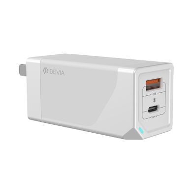 Devia Extreme Speed GaN PD + QC 4.0 Mini Quick Charger 65W UK - White