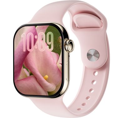 Green Lion Communicate Smart Watch with 2.07" IPS Dispaly, 380mAh Battery Capacity, Wireless Charging, AI Voice Assistant, 1GB Flash, 3-5 Days Working Time - Rose Gold