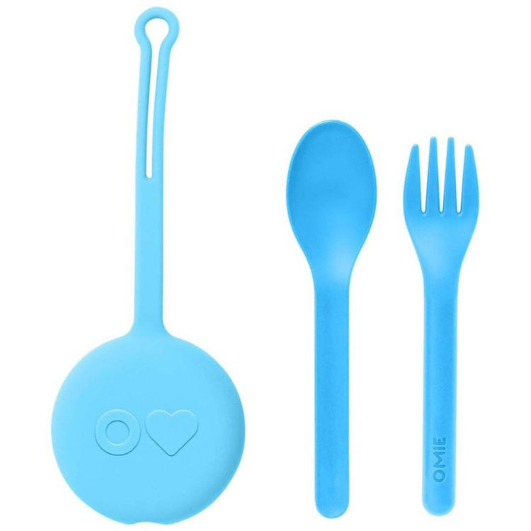 Omielife Utensil + Holder Set - Sky Blue