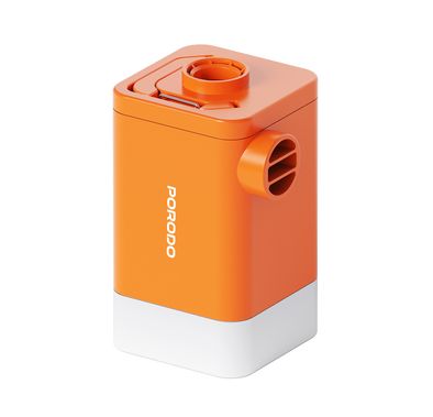 Porodo Lifestyle Camping Inflate and Deflate Air Pumb with LED, 4500Pa Air Pressure, 4800mAh Large Battery, 6 Hours Recharge Time, 30W Power, 45-90 Minutes Working Time