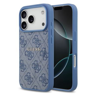 غطاء جلد PU بشعار كلاسيكي لجهاز iPhone 17 Pro Max مع ميزة MagSafe 4G، حماية من السقوط، تصميم نحيف، قبضة مريحة، تغليف مستدام، سهل التركيب، تصميم خفيف الوزن - أزرق